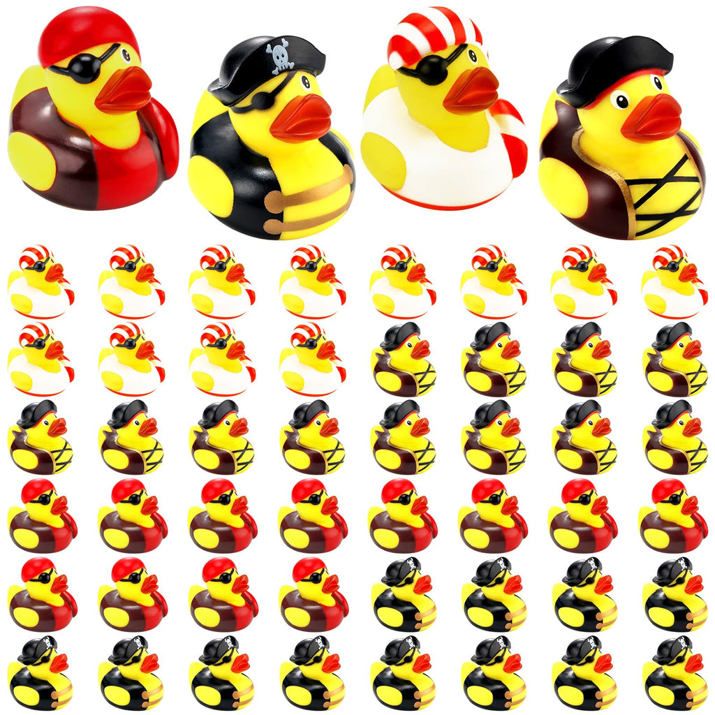 Pirate Rubber Ducks, 48 Pack - 4 Designs, 2-Inch