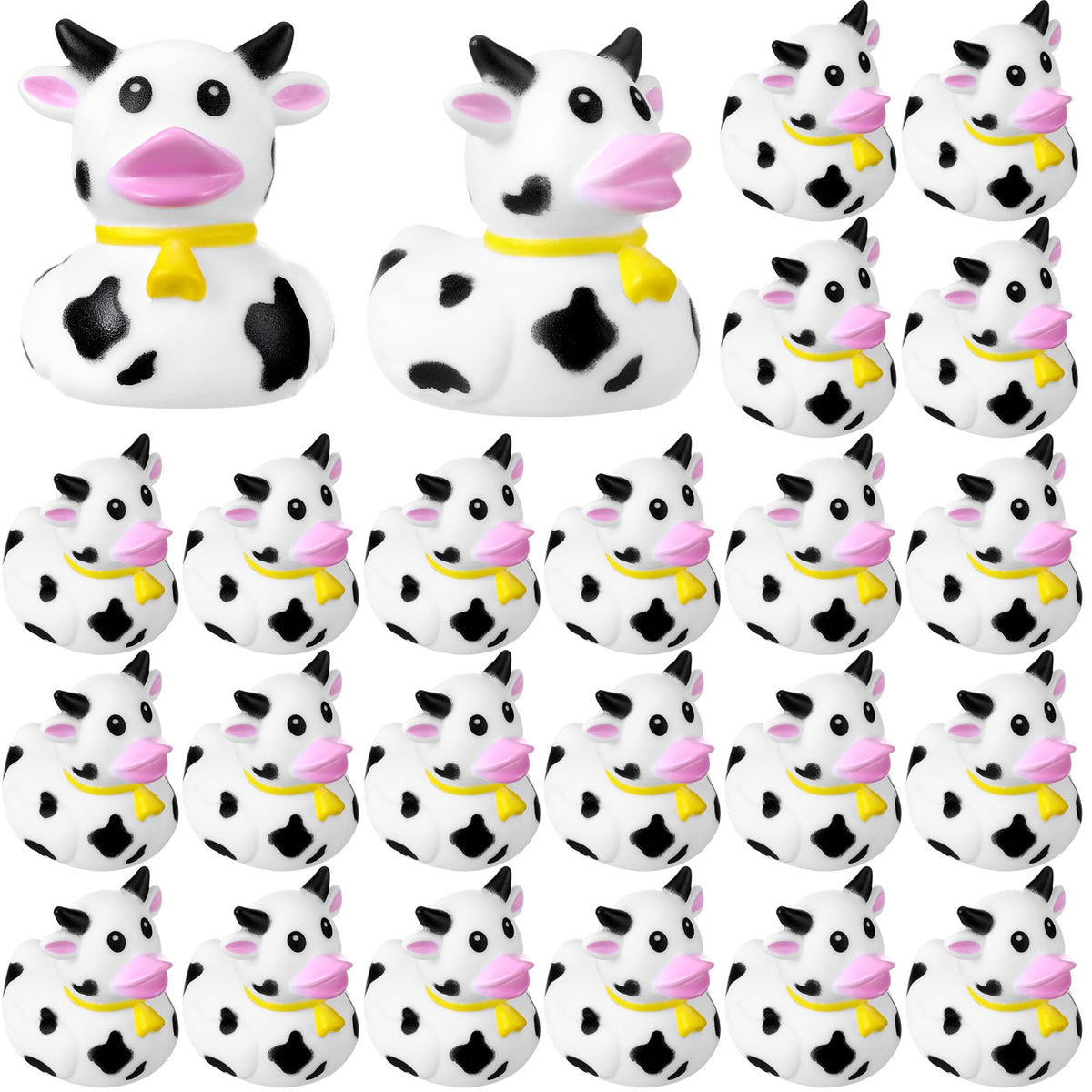 Pink Cow-Print Mini Ducks, 48 Pack - 2-Inch